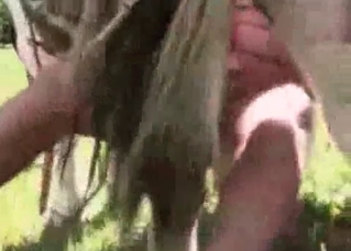 Mare fucking outdoors with all its might